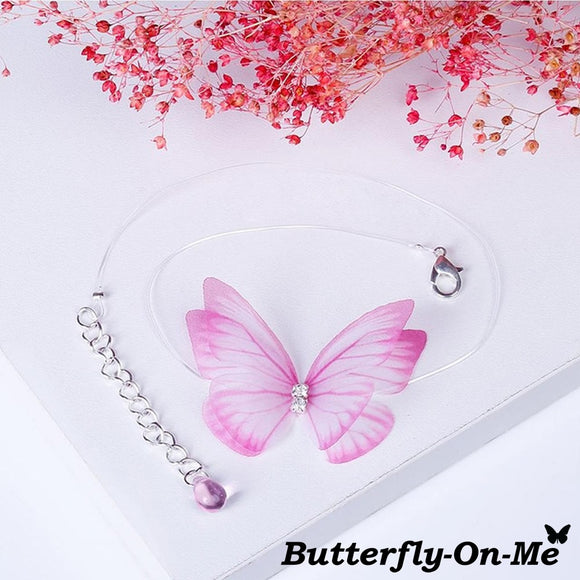 Pink - Butterfly-On-Me Necklace
