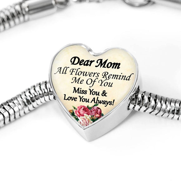 SP: Flower Mom - Heart Charm Bracelet